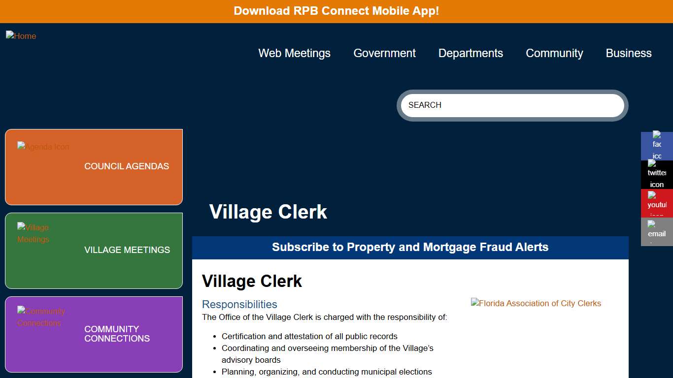 Village Clerk Village of Royal Palm Beach Florida